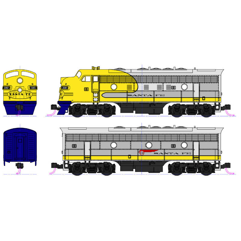 Kato N Scale Santa Fe Yellow Bonnet Diesel Locomotive for sale online 